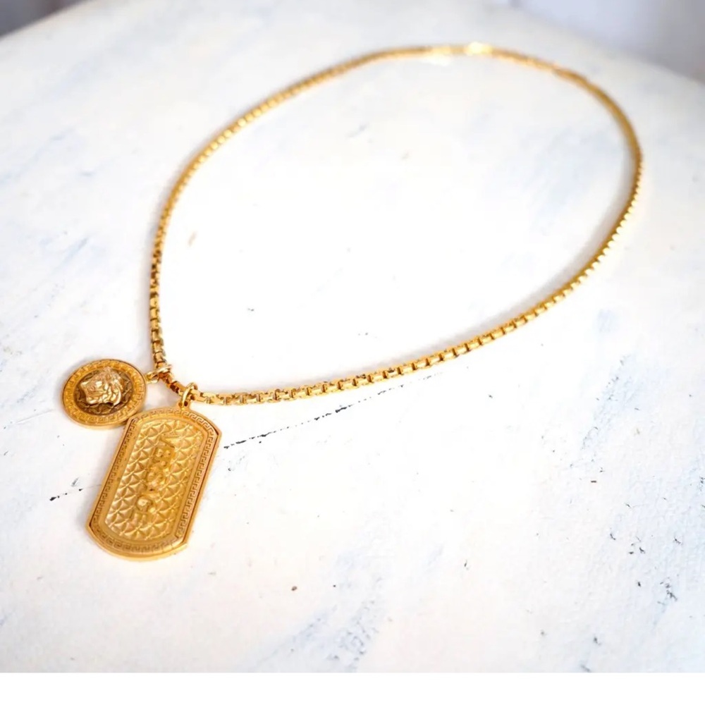 Versace Gold Medusa Pendant Necklace - Picture 9 of 10